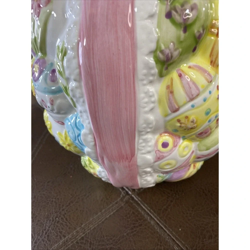 PBC International‎ 3D Easter Egg Cookie Jar Vintage Holiday Ribbon Bow 8x10